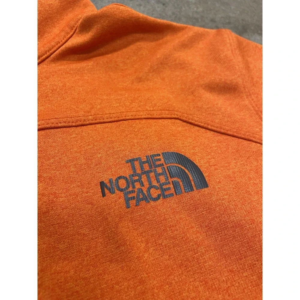 The‎ North Face Pullover Mens Medium Orange 1/4 Zip Fleece Mock Neck Hiking